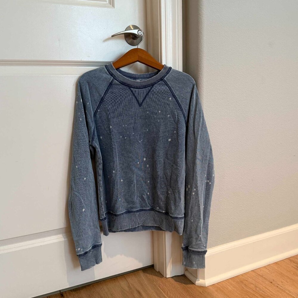 Z Supply Atila Distressed Washed Blue Sweatshirt - Picture 3 of 6